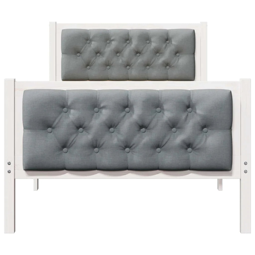 Letto singolo | Letto per adulti | Struttura del letto Grigio chiaro 90 x 190 cm Pino massello