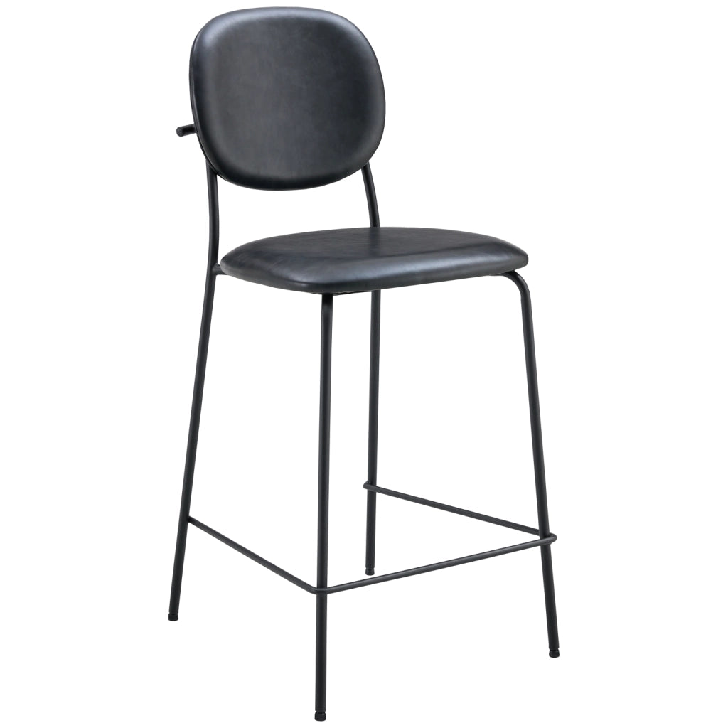 Set di 2 sgabelli da bar EDMOND in similpelle nera