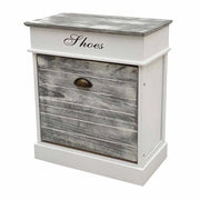 Scarpiera in legno bianco 50x28x58h