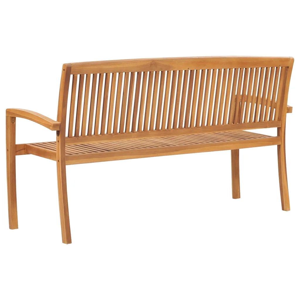 Panchina da Giardino Impilabile e Cuscino 159cm Teak Massello 3063324