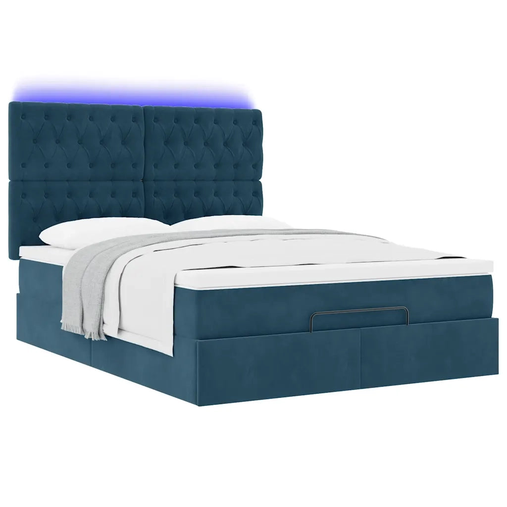 Struttura Letto Pouf con Materassi 140x190 cm in Velluto 3314394