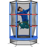 Tappeto Elastico per Bambini con Rete di Sicurezza ¨C Minimal ¨C Blu Nero 140x190 cm