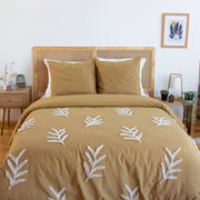 Set biancheria da letto in cotone color senape, 2 posti