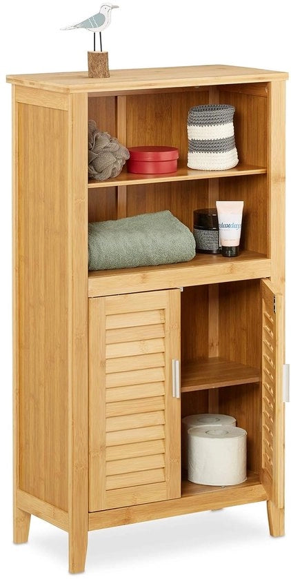Cassa da bagno in bambù - funzionale e multifunzionale - 1 pezzo - design rurale