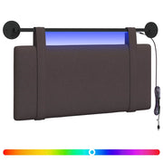 Testiera | Testata sospesa Con luce LED Marrone Scuro Tessuto