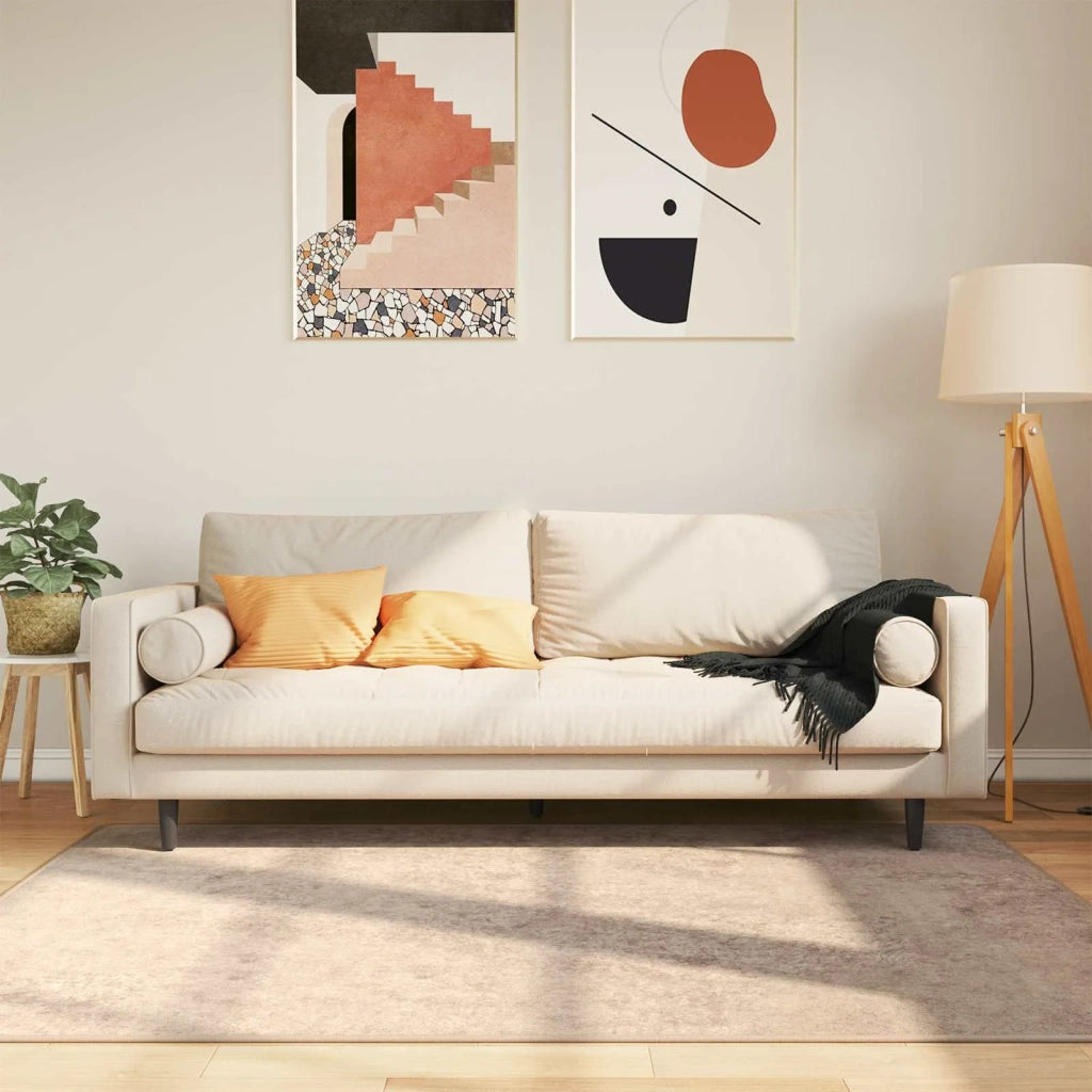 Runner Tappeto MARSA Beige 120 x 170 cm Poliestere e PVC 42023097