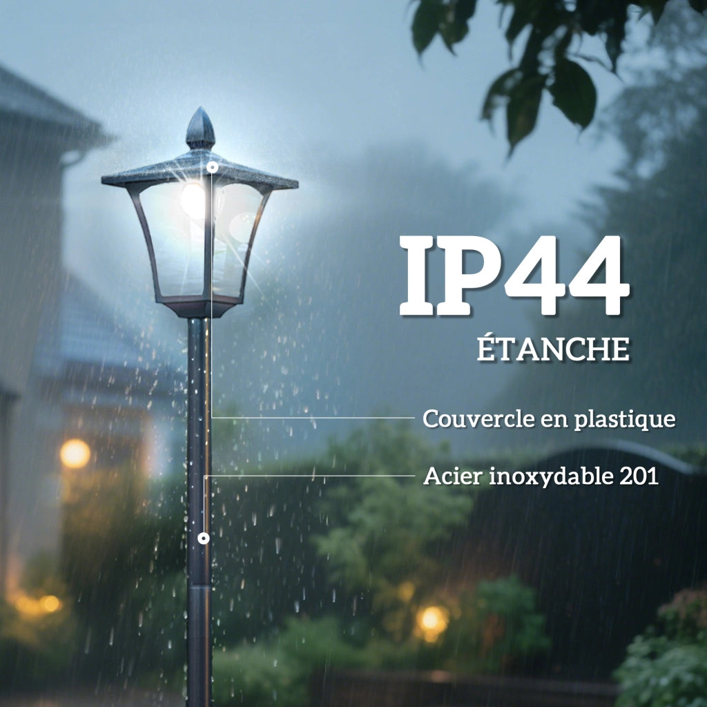 Lampada da giardino a energia solare ¨C Minimal ¨C nero 18x18x160 cm