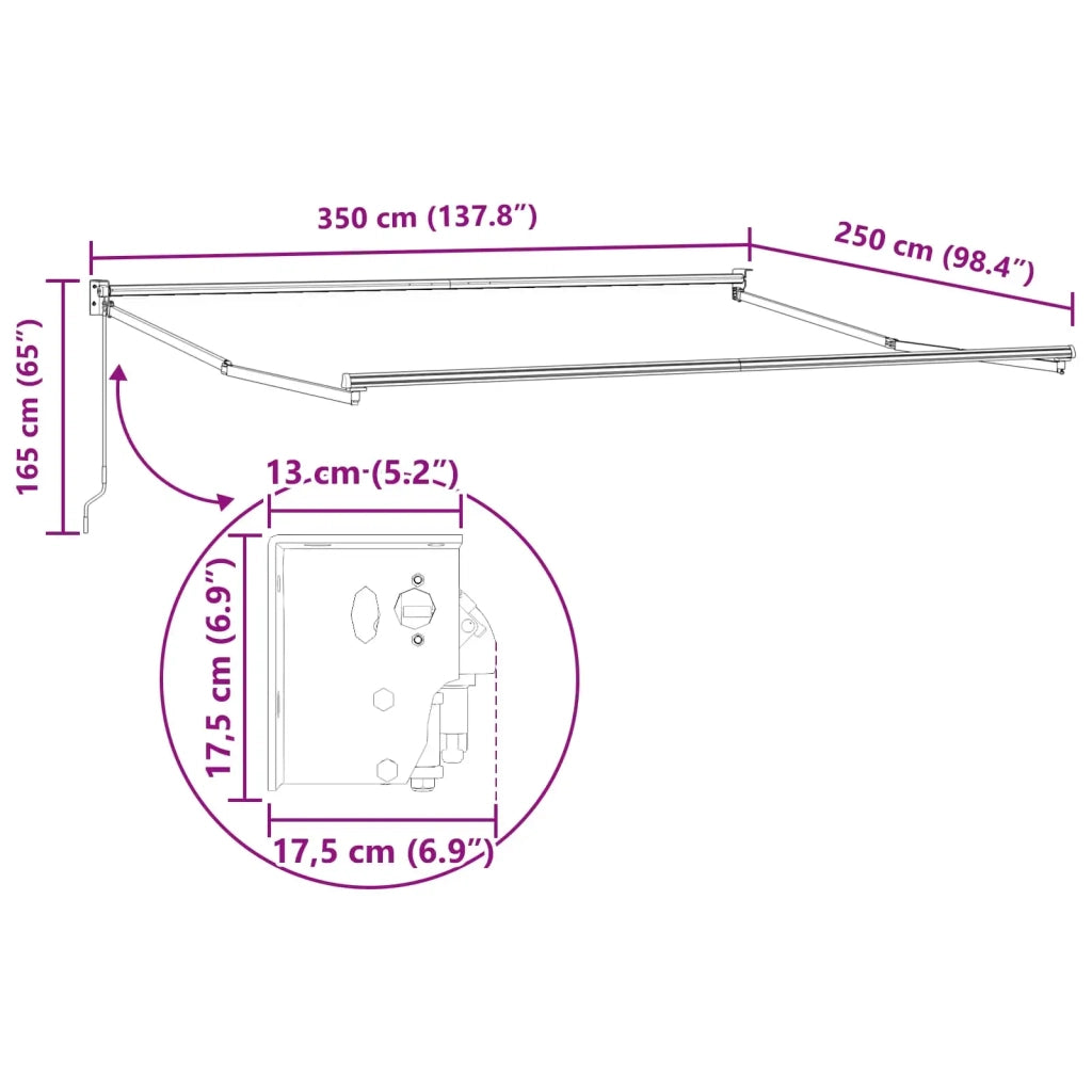 Tenda da Sole Giallo e Arancione 350 x 250 x 165 cm Poliestere 3330257