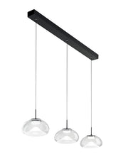 Brena - Lampadario a sospensione 3 luci Fabas Luce - LED 30W dimmerabile - Trasparente Design lineare