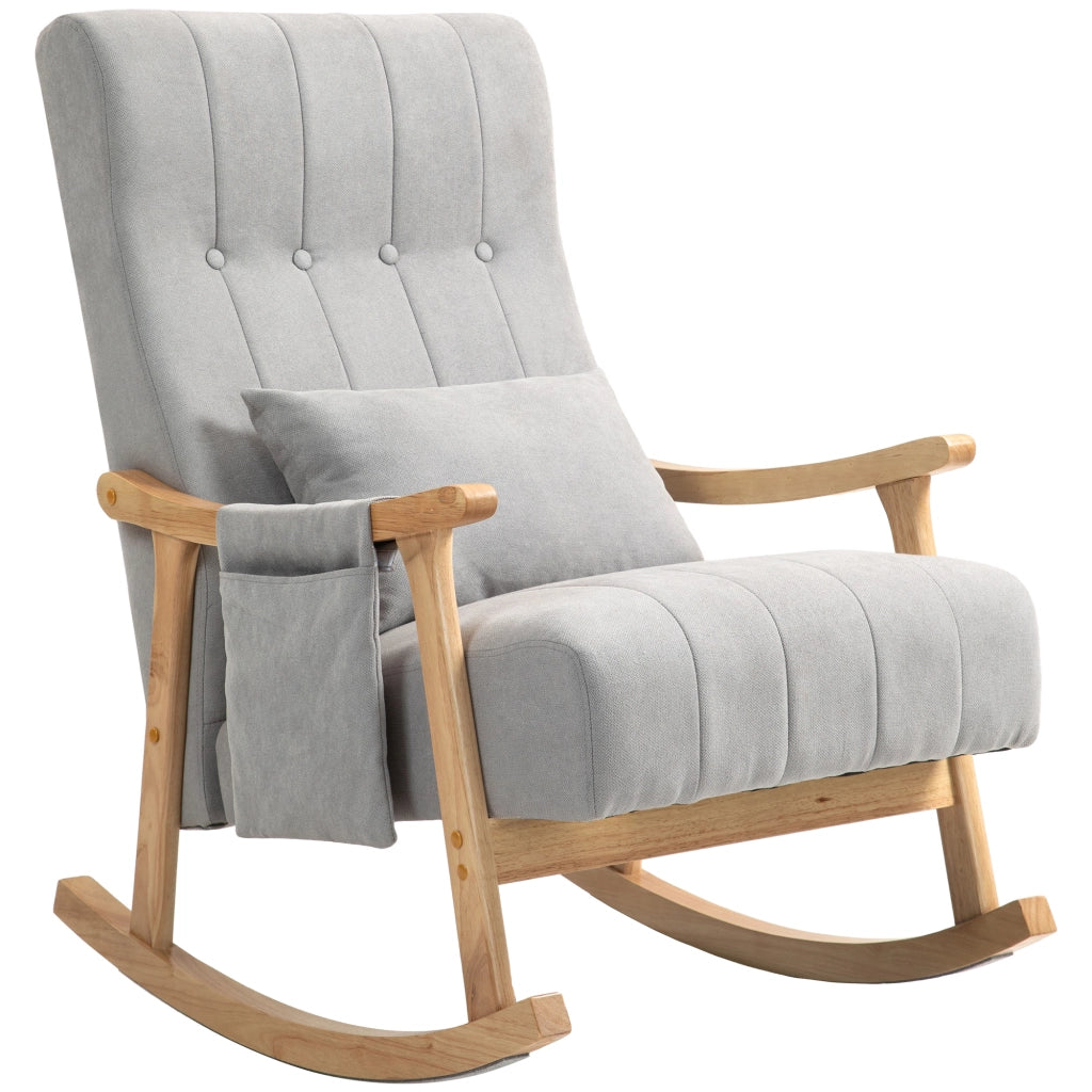 POLTRONA A DONDOLO 65x90x98 cm Grigio in poliestere