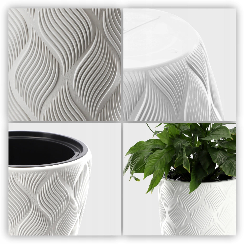 Vaso da fiori KADAX con inserto 58 cm, copertura per vaso da fiori in plastica alta