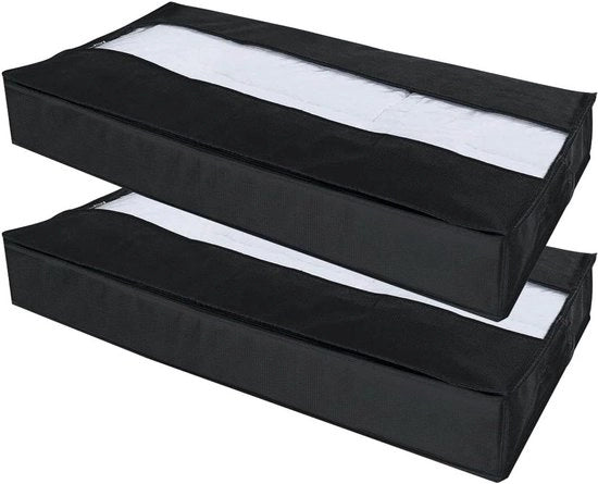 Cassetto Premium 2 in 1 per Organizzazione Sotto il Letto - 100 x 50 x 15 cm - Nero