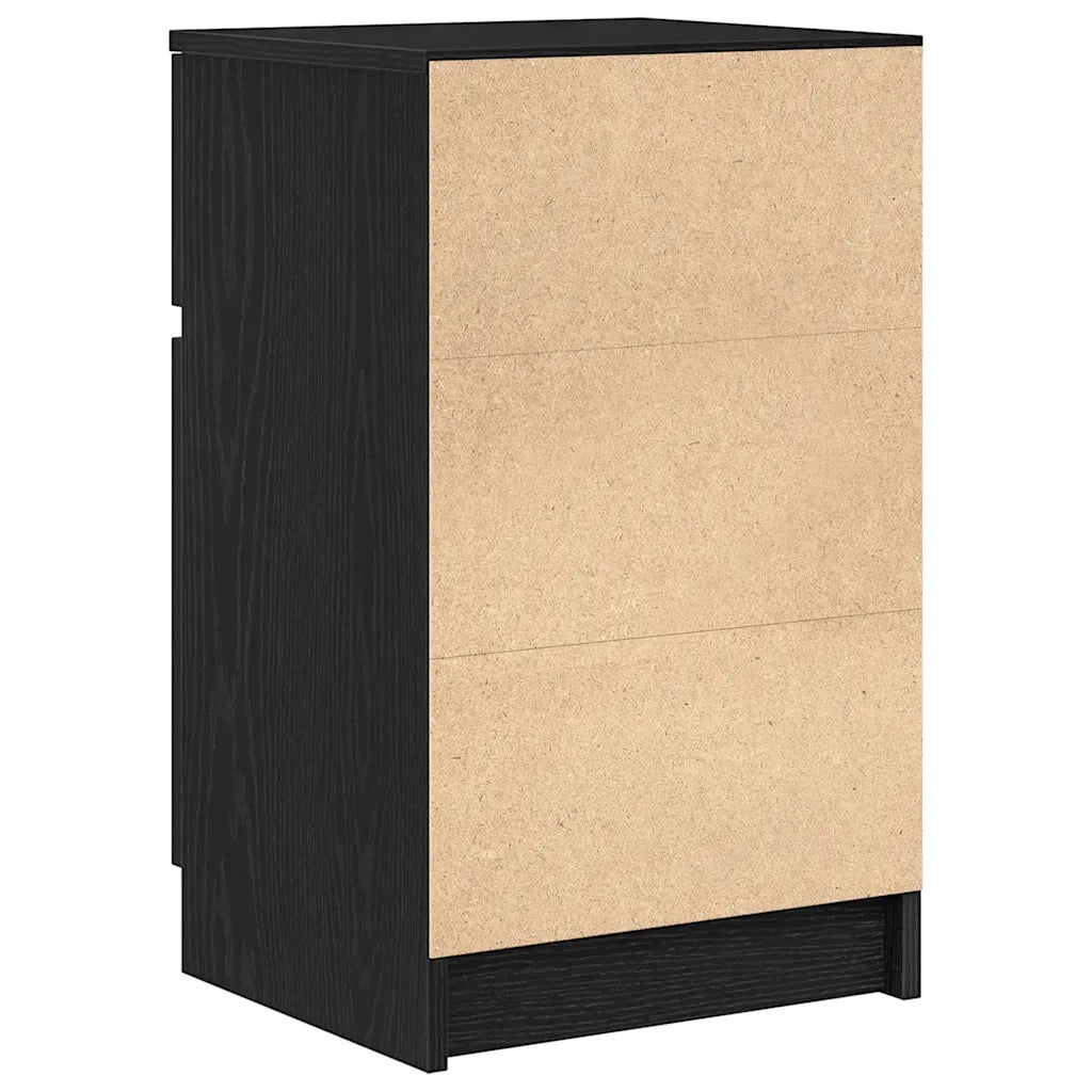Set di 2 Comodini | Armadio da Notte | Mobiletto da notte Neri 39x35x65 cm in Legno Multistrato