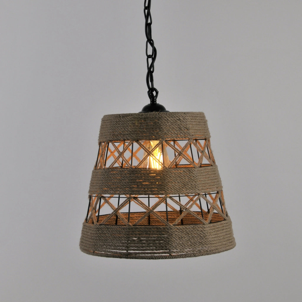 Lampada a sospensione boho ALMA E27 corda 115cm Polux