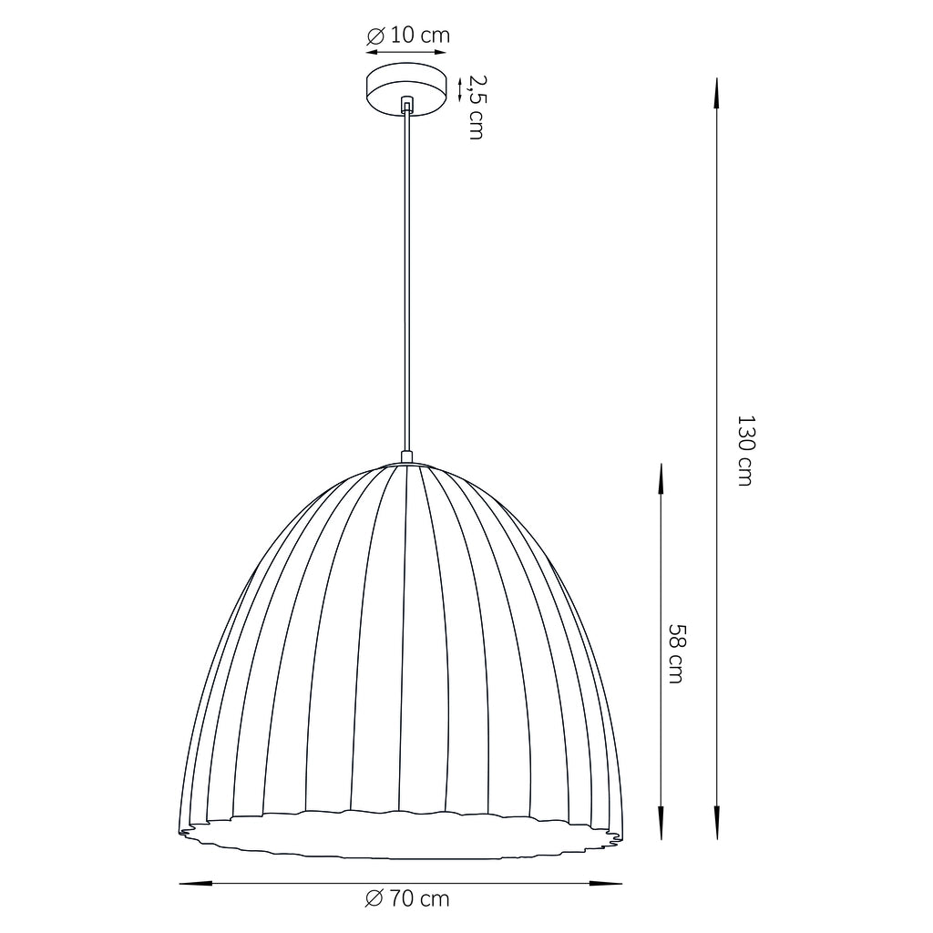 Lampada a sospensione Telma bianco oro Ø70 E27 Sigma