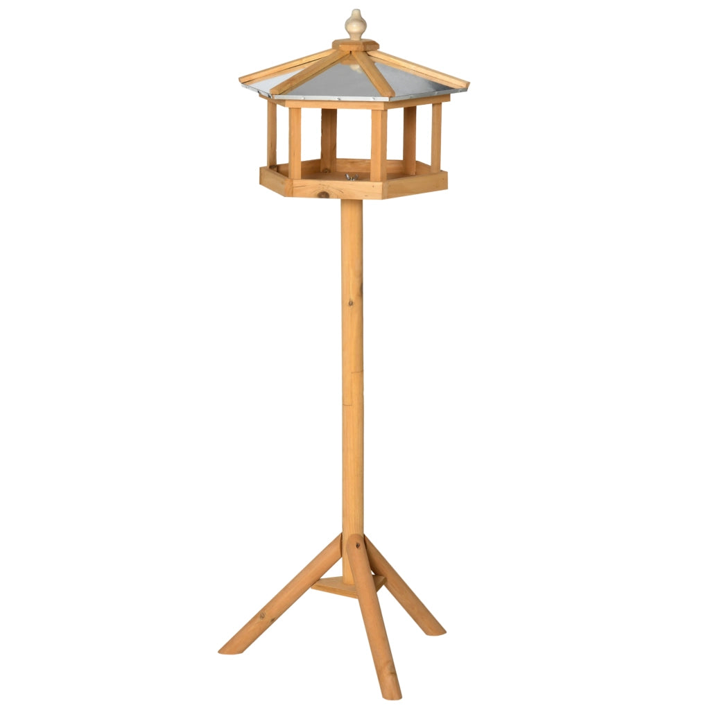 Casetta per uccelli con supporto - Xylo - legno con tetto in zinco 40x40x113 cm giallo