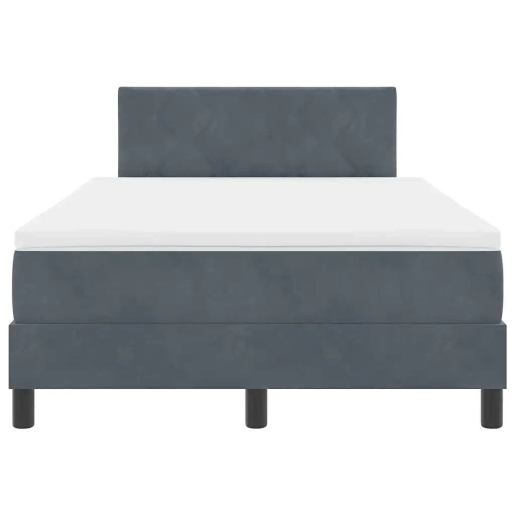 Letto a molle con materasso Grigio scuro 120 x 190 cm Velluto 3339225
