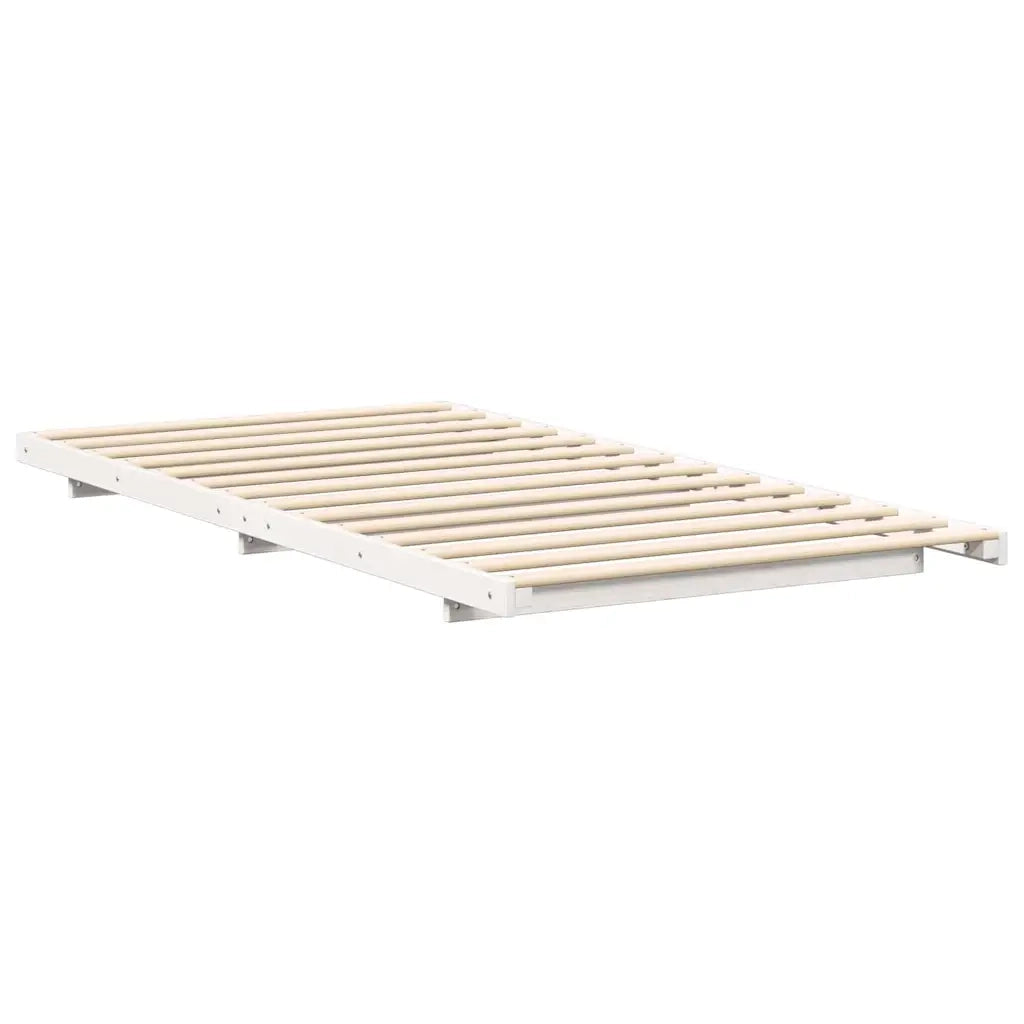 Struttura del letto Bianco 100 x 220 cm Pino massello 873128