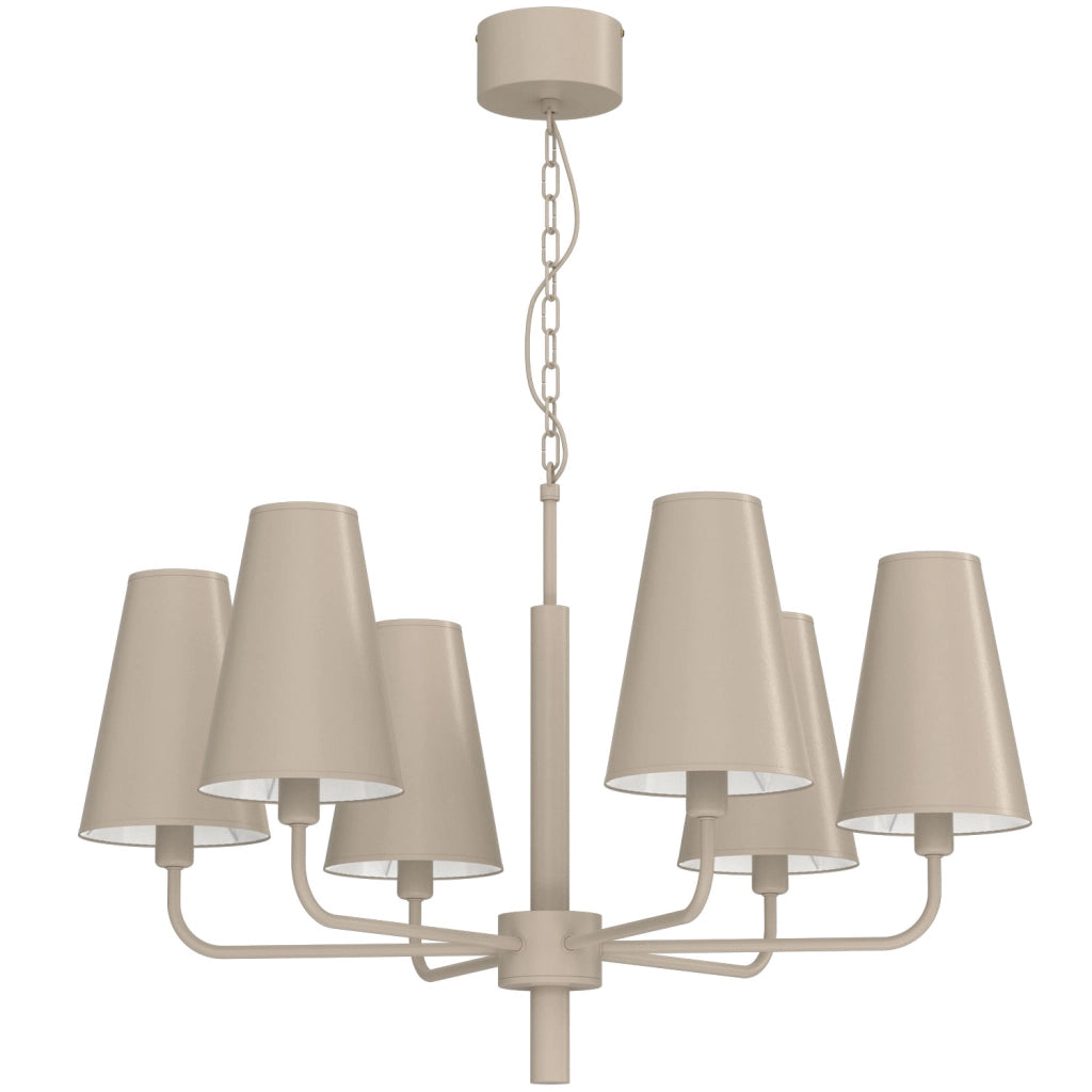 Lampadario moderno Tortola 6 luci beige E14 Luminex