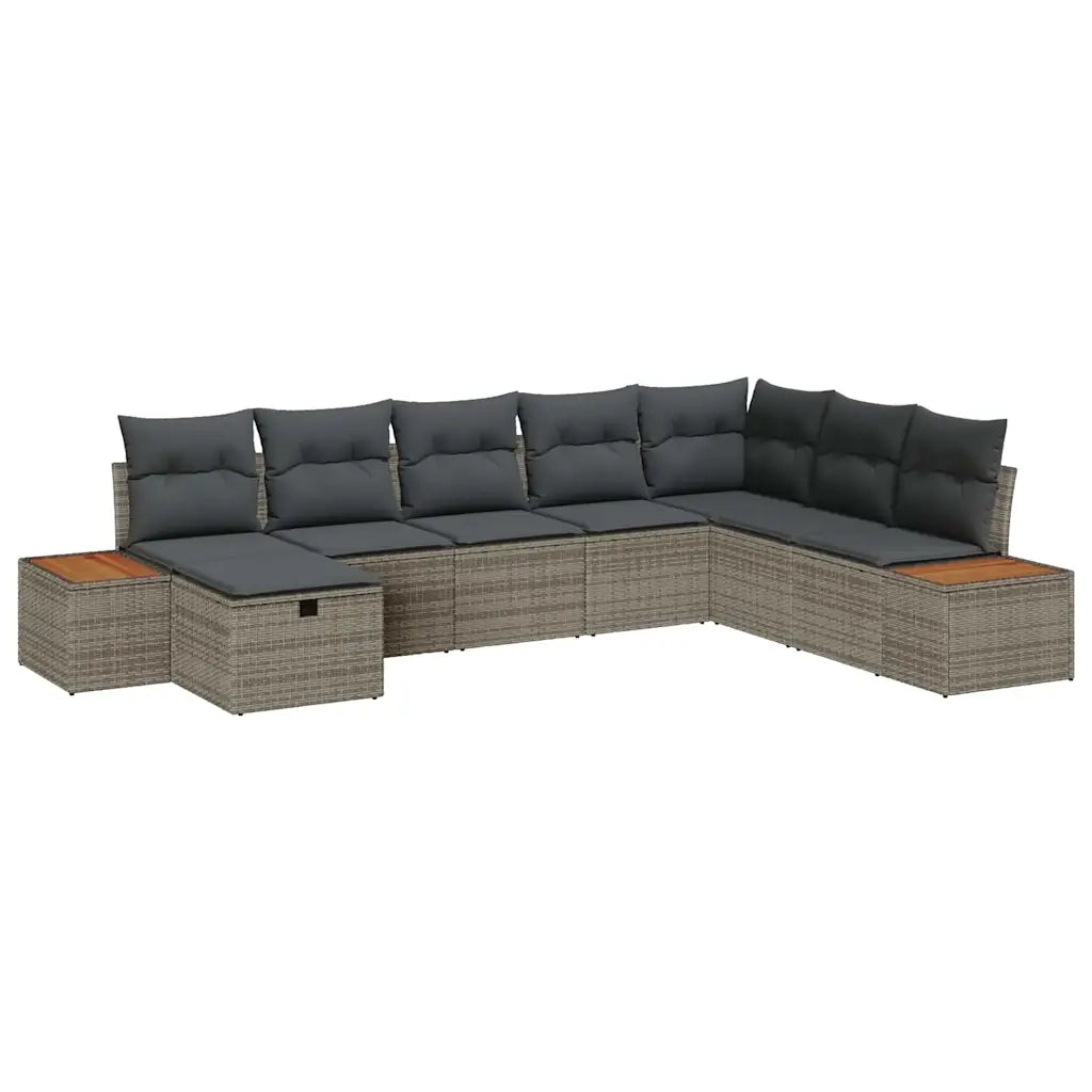 Set Divano da Giardino con cuscino Grigio polyrattan 3360988