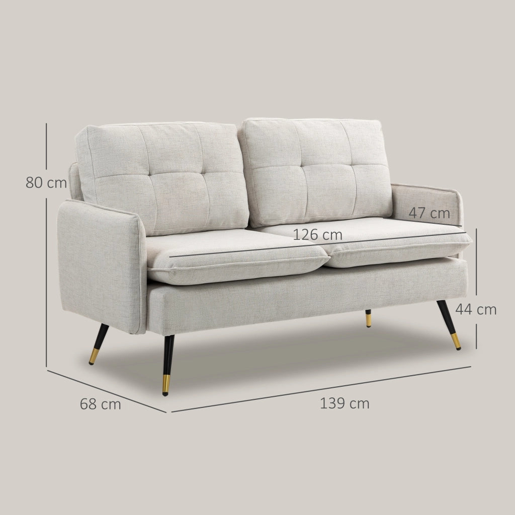 Divano 2 posti ¨C Minimal ¨C cr¨¨me 139x68x80