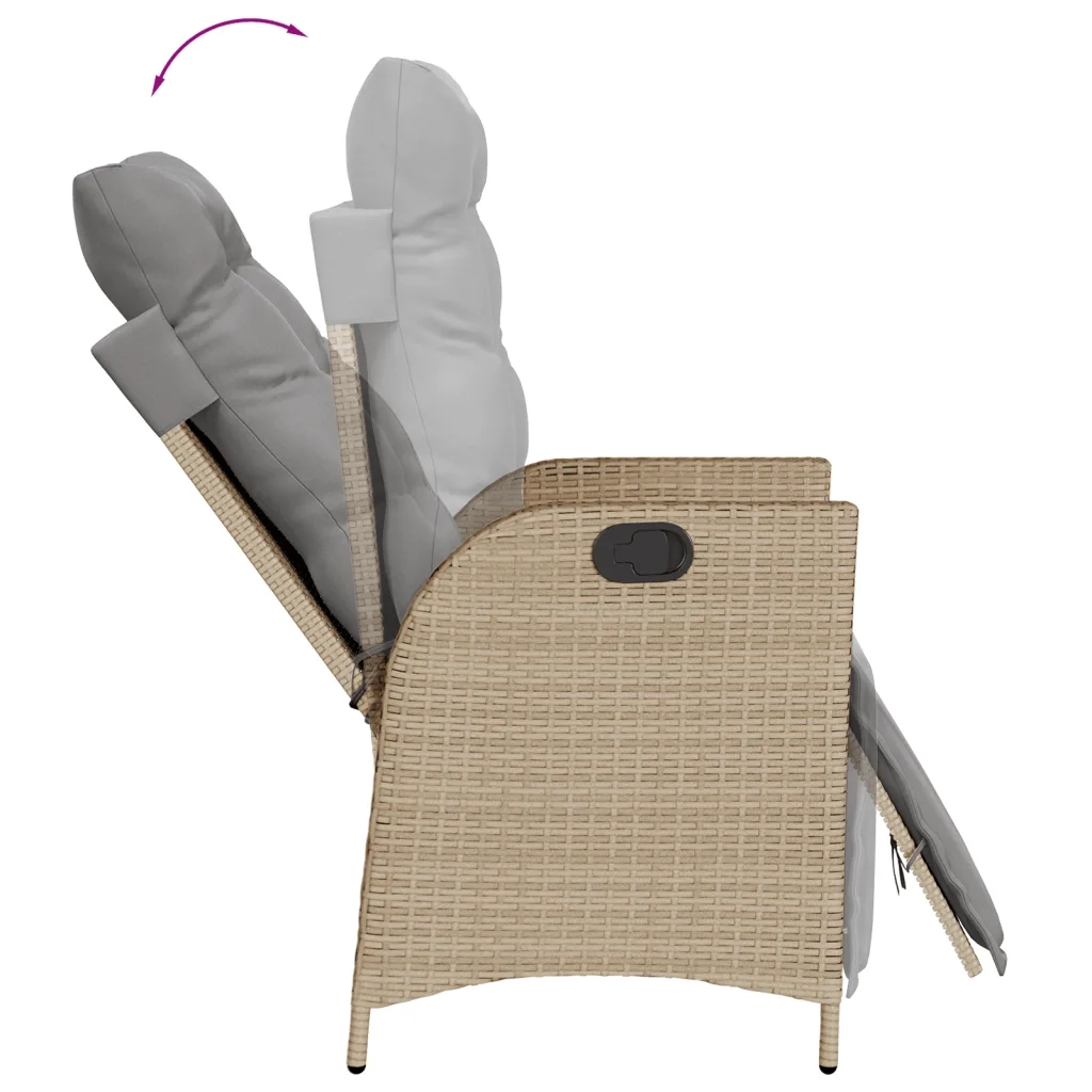 Set Pranzo da Giardino 5 pz con Cuscini Beige Misto Polyrattan 3213449