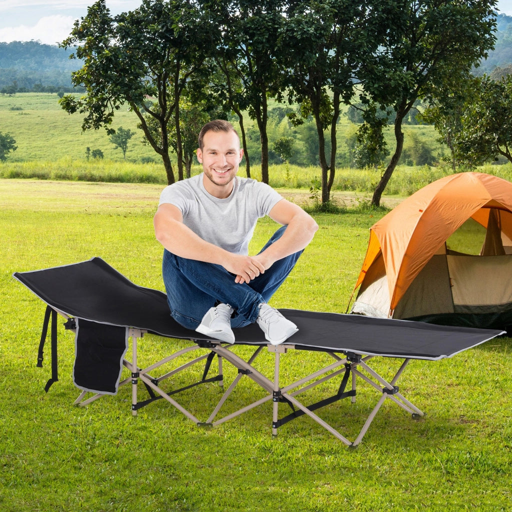 Letto da campeggio pieghevole ¨C Minimal ¨C Nero 190x68x52