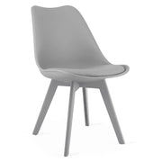Sedia di design Mark grigia con cuscino in ecopelle