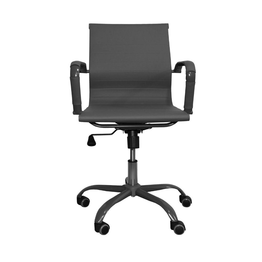 Poltrona da ufficio Nuvia con schienale ergonomico e ruote colore grigio H91