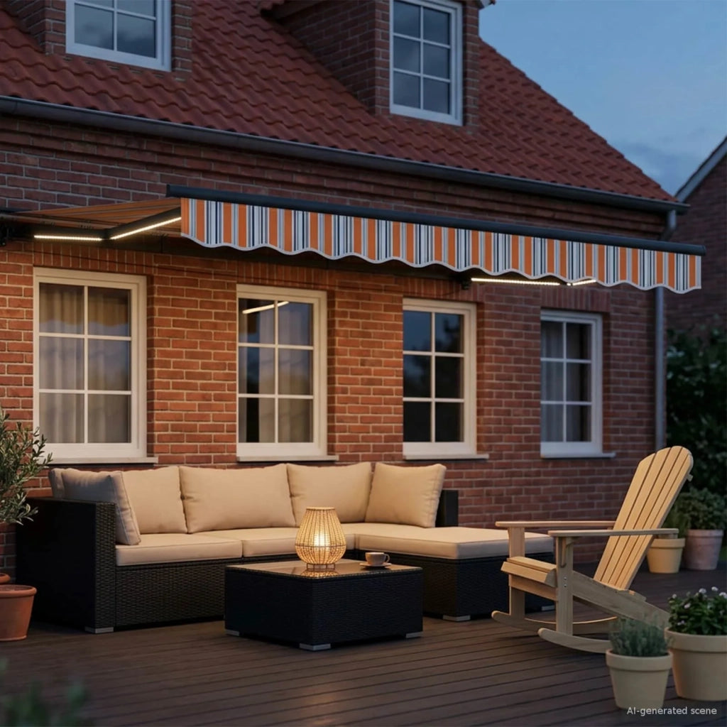 Cornice per Tenda Manuale con LED 3,5 x 2,5 m 3420829
