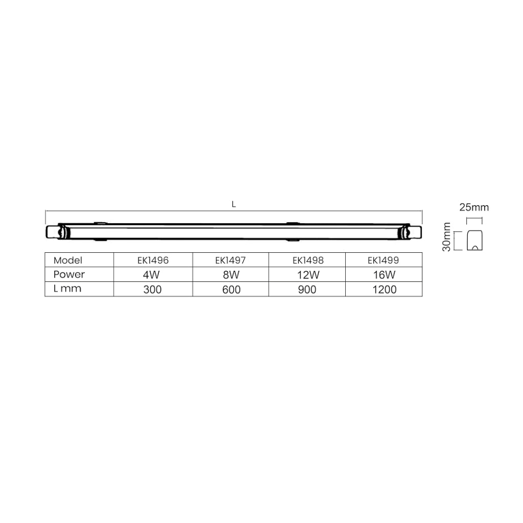 Barra LED sottopensile bianca 60cm 8W 4000K Vito