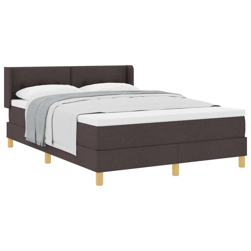 Letto a molle con materasso Marrone Scuro 190 x 140 cm Tessuto 3341289
