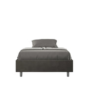 Letto Matrimoniale Francese Sommier 140x190 cm con Rete e Contenitore Azelia Grigio