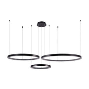 Lampada a sospensione LED 3 anelli nera 3000K V-TAC