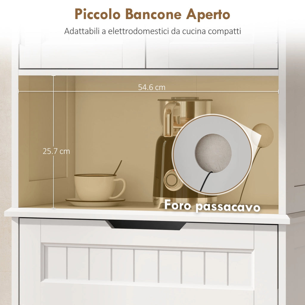 Credenza Cucina con Armadietti e Cassetto ¨C Minimal ¨C Bianco