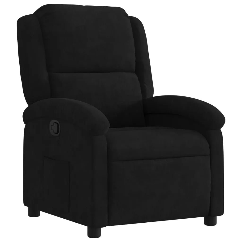 Poltrona reclinabile in velluto nero 3205493