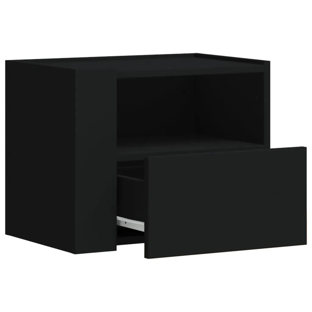 Comodino a Muro Nero 45x30x35 cm 848313