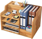 Organizzatore per Ufficio in Legno - Grande Capacità per Materiali da Ufficio