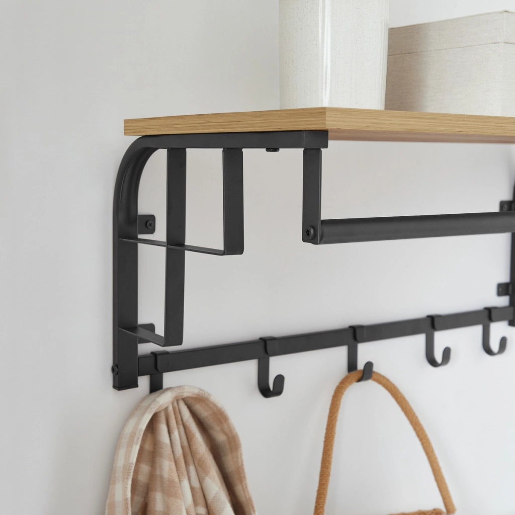 Appendiabiti da parete Loft Artisan con mensola e ganci
