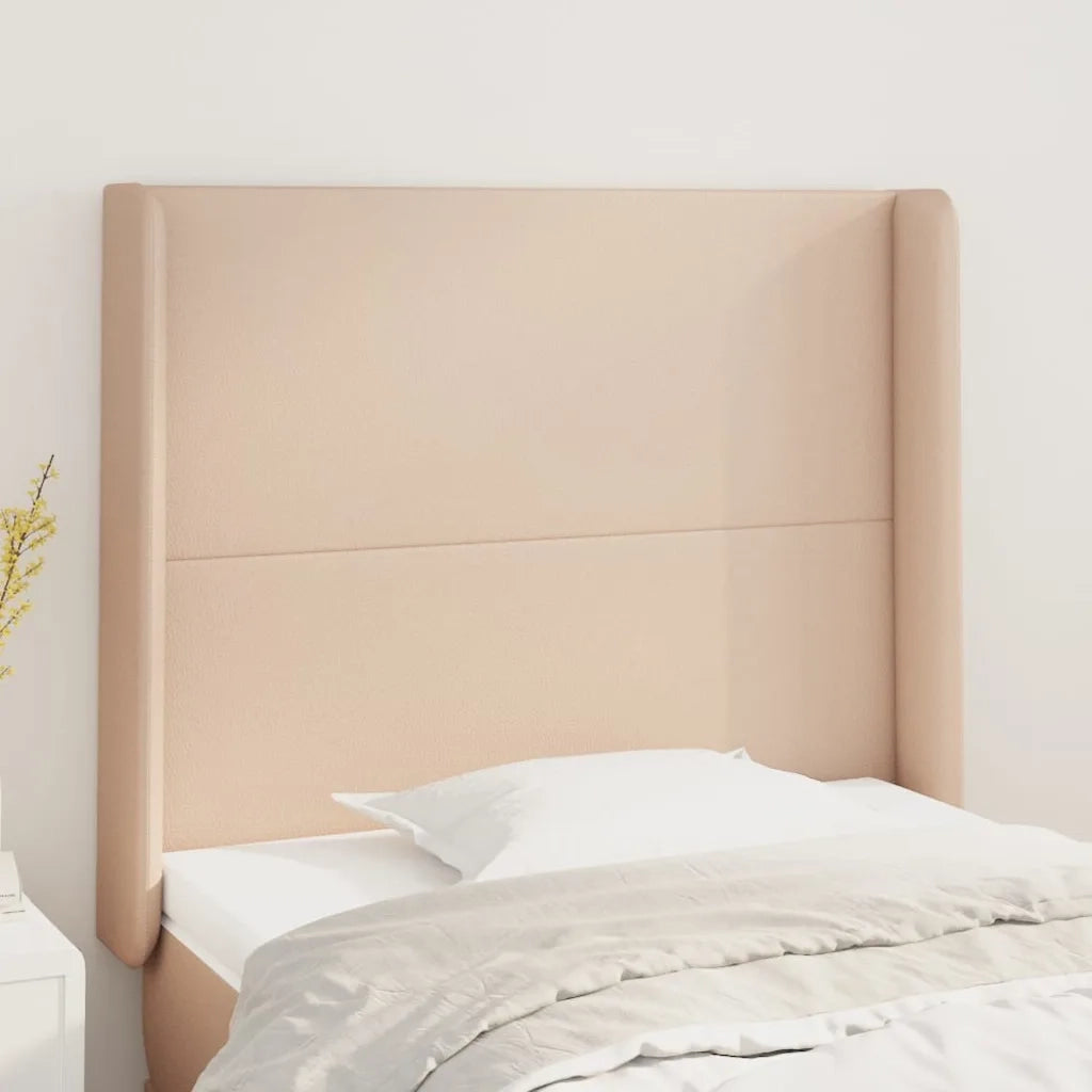 Testiera ad Orecchio-Testata con Orecchie Cappuccino 103x23x118/128 cm in Similpelle 776366