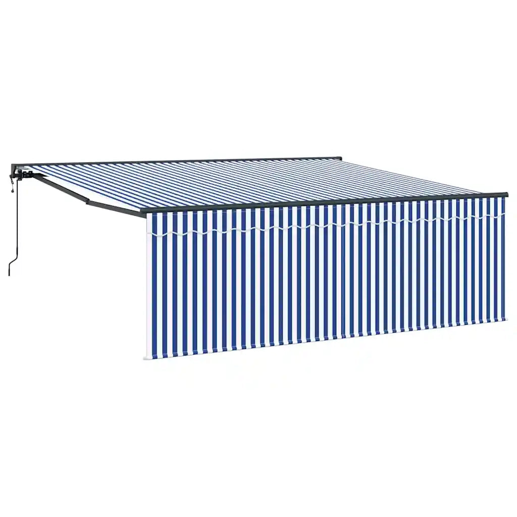 Tenda Retrattile Blu e Bianco 400 × 300 cm 3330488
