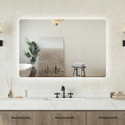Specchio bagno Rettangolare 120x80cm Retroilluminato Con Led, Design Moderno