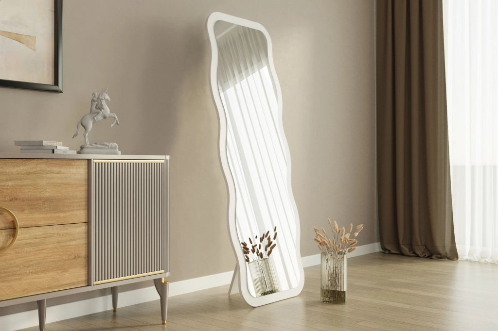 Bissone, Specchio Forma Rettangolare, 50x160h cm Bianco