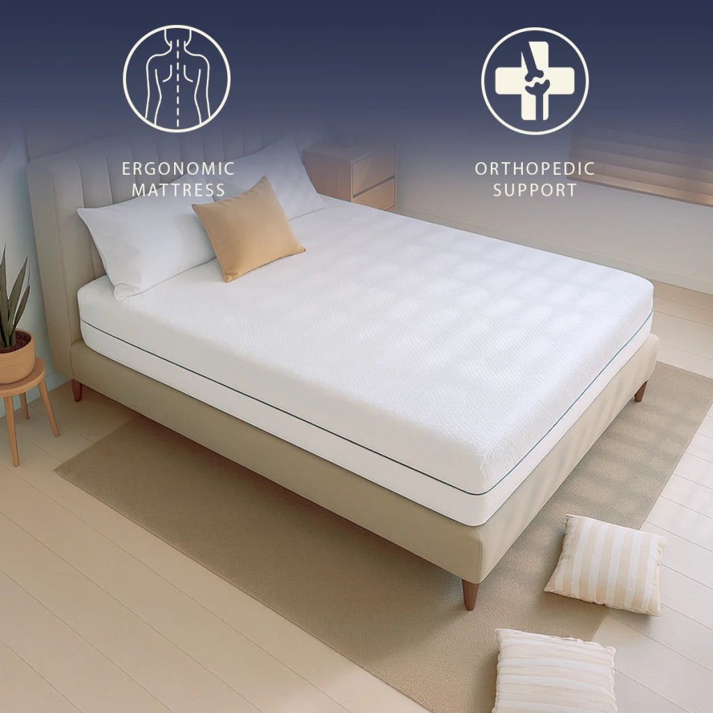 Materasso 160x190 cm in Schiuma Ipoallergenica Alto 18 cm | Ortopedico e Ipoallergenico | Rivestimento Antiacaro e Antibatterico