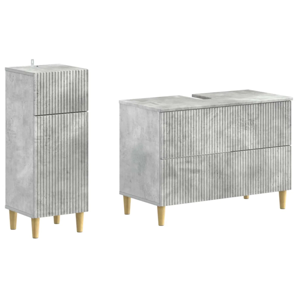 Set di Armadi da Bagno da 2 Pezzi ARNHEM Grigio Cemento 3417687