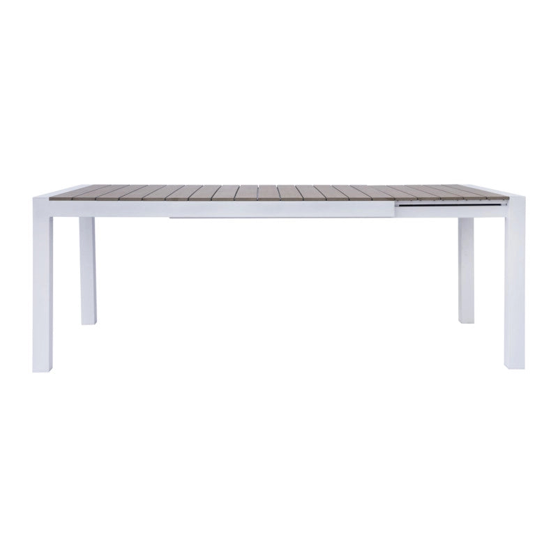 Tavolo Maiorca 160/210 Alluminio Bianco E Resinwood Moia