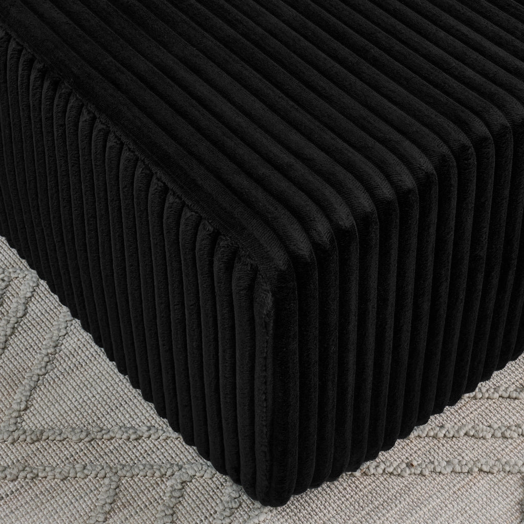 Divano Letto 2 Posti Relax ¨C MINIMAL ¨C Nero, Tessuto a Coste, con Cuscini