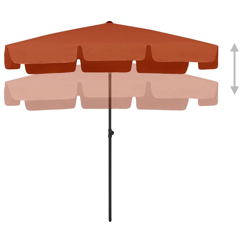 Ombrellone da Spiaggia-Ombrellone da mare Terracotta 200x125 cm