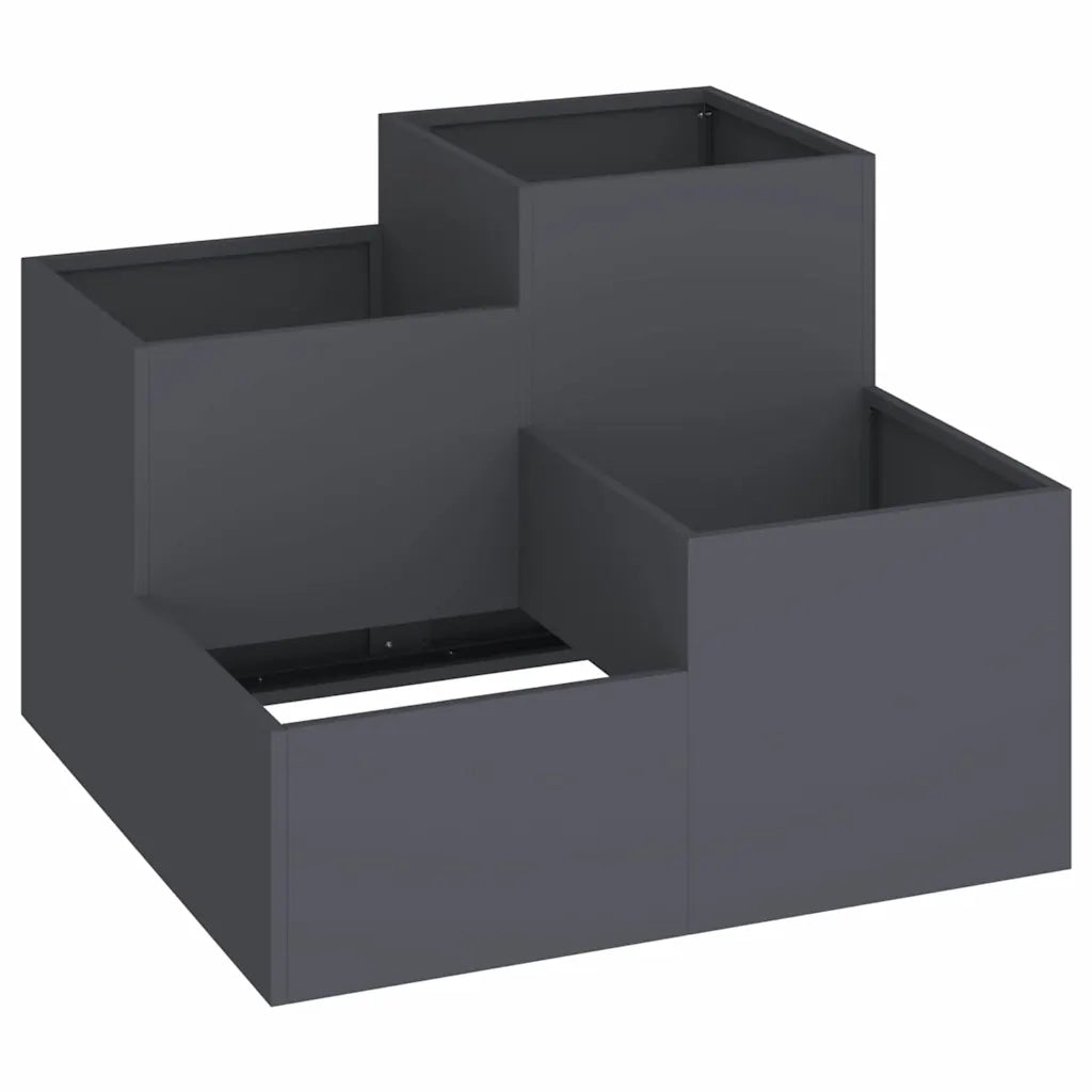 Vaso da giardino Antracite 100 x 100 x 60 cm Acciaio 865864