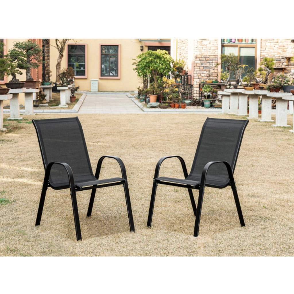 Set di 2 sedie da giardino Sofia in metallo e textilene nero